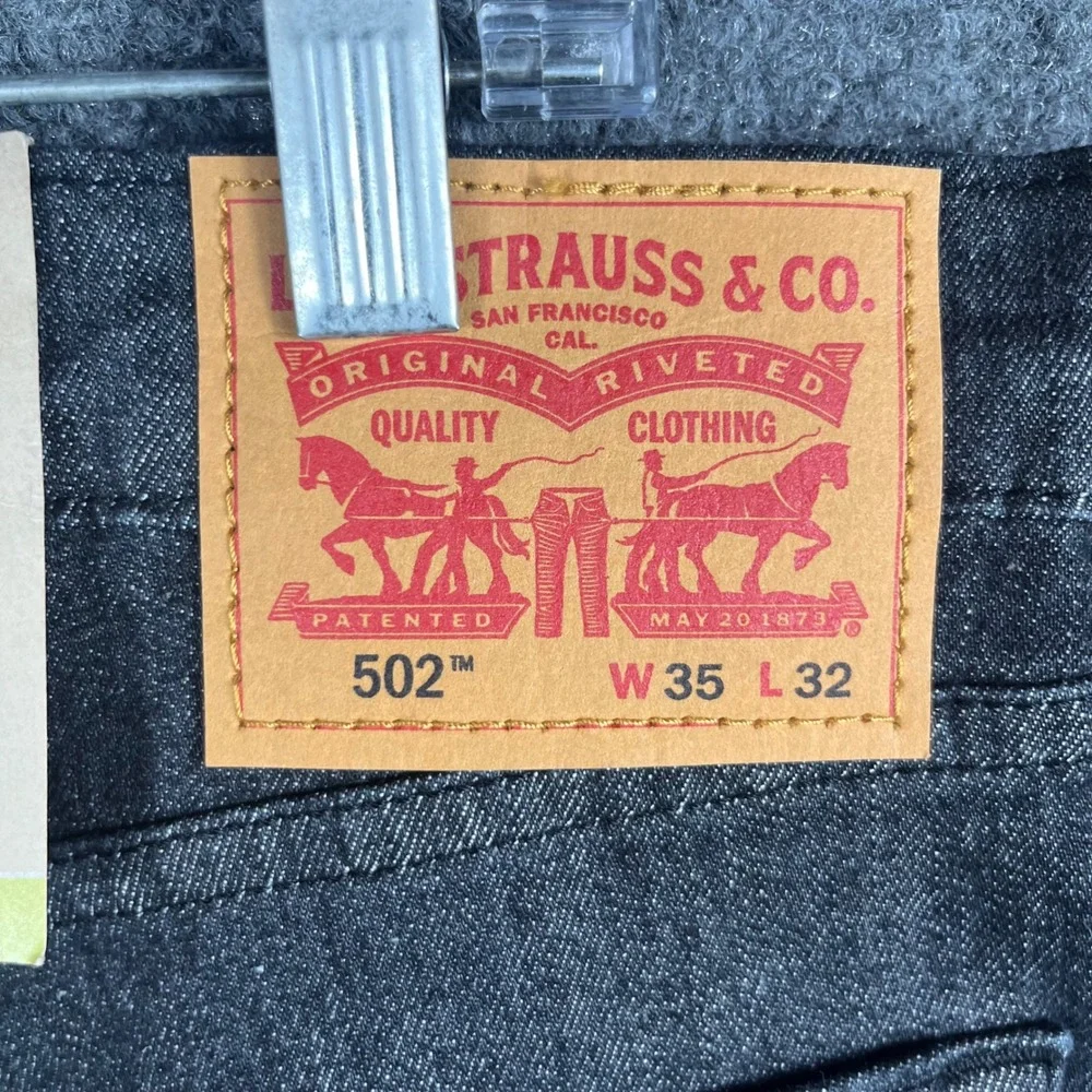 Levi's 502 Taper Jeans Mens 35 Black Levi's Flex Eco Performance Stretch